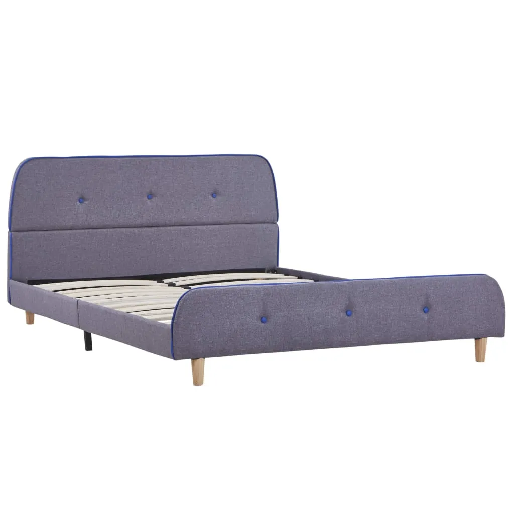 Eleganter Bettrahmen Hellgrau 208x146x81 cm aus Massivholz und Eisen