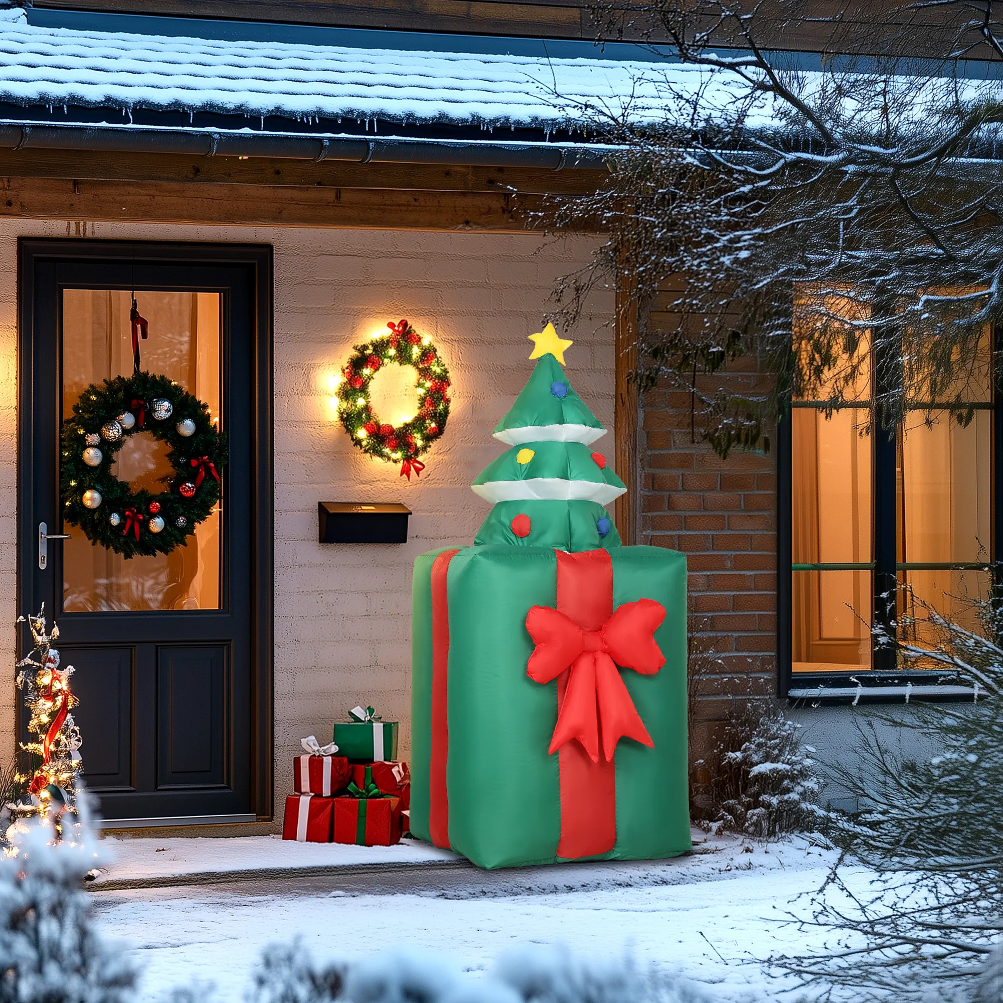 Aufblasbare Weihnachtsdekoration Weihnachtsmann LED Polyester