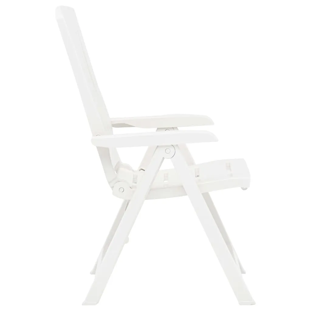 Gartenstuhl-Set Kunststoff Weiß 60x61x109 cm, klappbar, 2er-Set