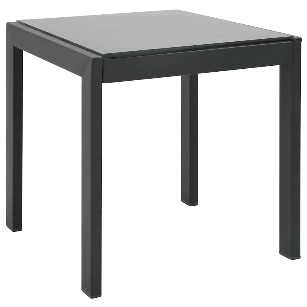 Sonnenliegen-Set Grau 208,5x59,5x38 cm mit Beistelltisch