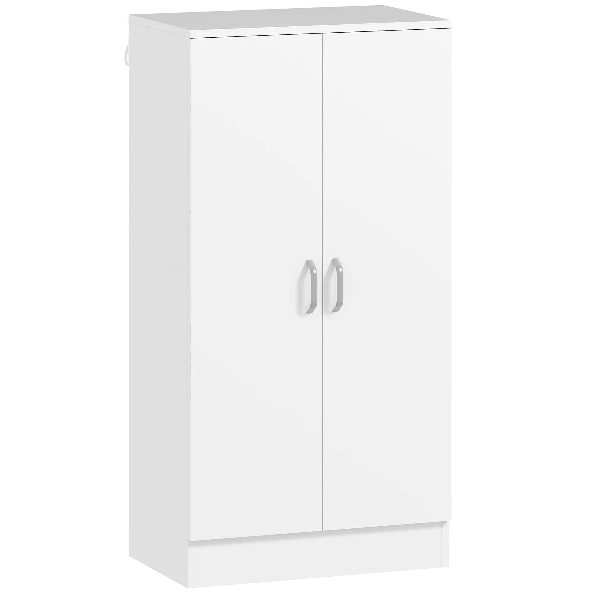Schuhschrank mit Soft-Close-Scharnieren, verstellbare Regale, 6-stufiges Schuhregal für Flur, Eingangsbereich, für 14 Paare, 55 x 35 x 108 cm, Holz, Weiß