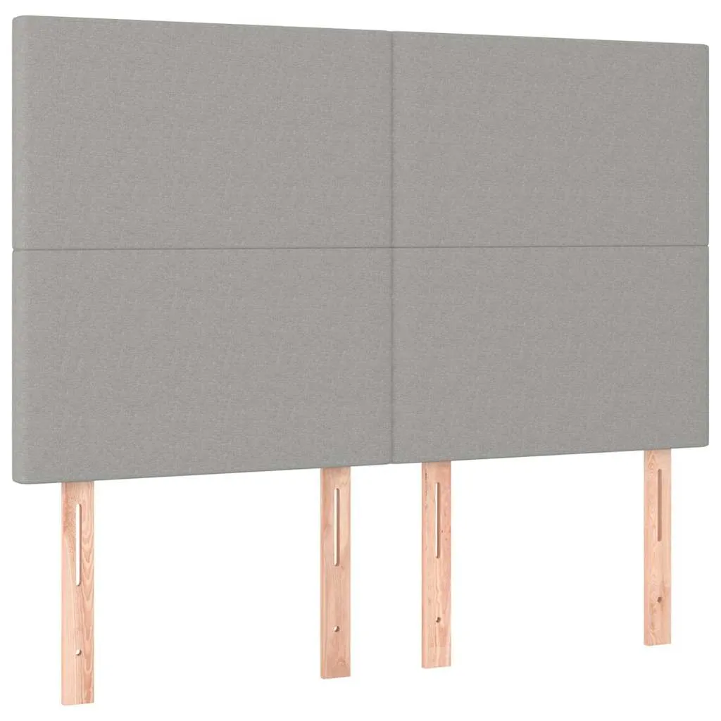 Boxspringbett mit Matratze, LED-Leiste, Hellgrau, 140x200 cm
