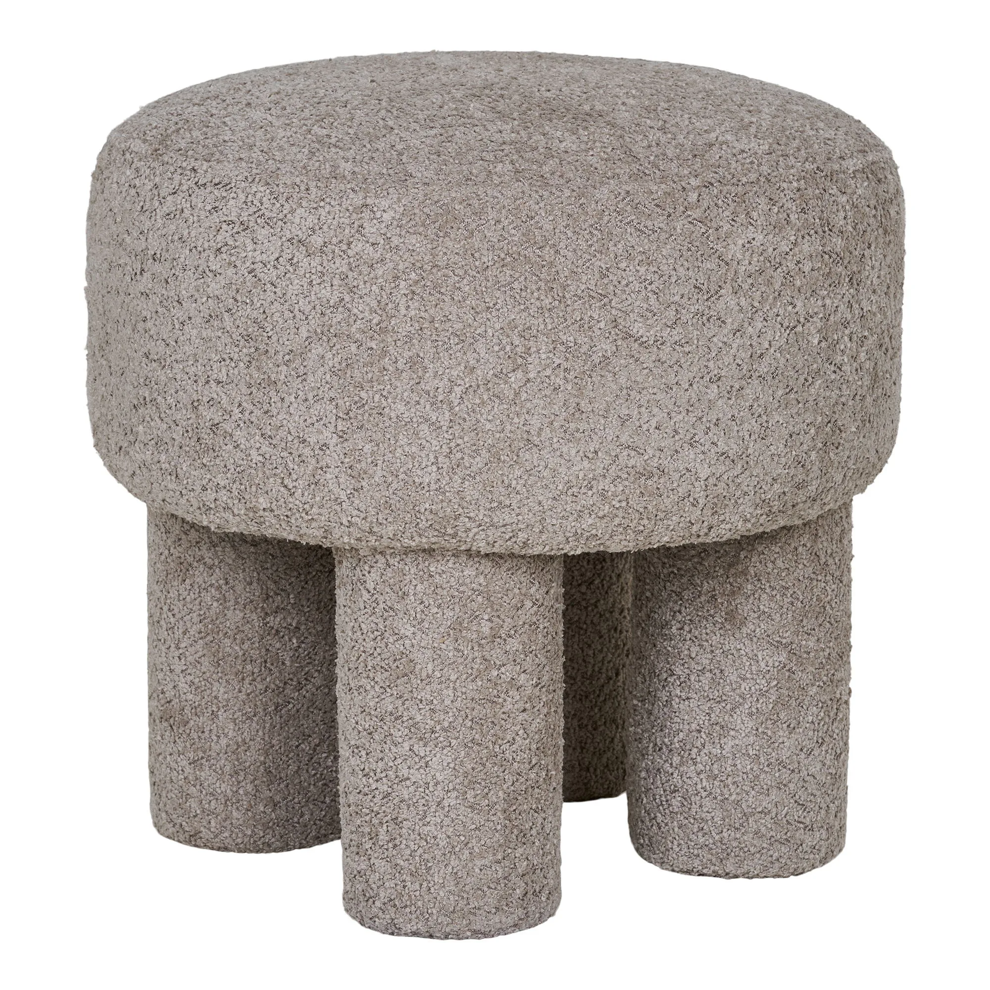 tinkaro Pouf Perth Polyester, Schaumstoff, Sperrholz Hellgrau