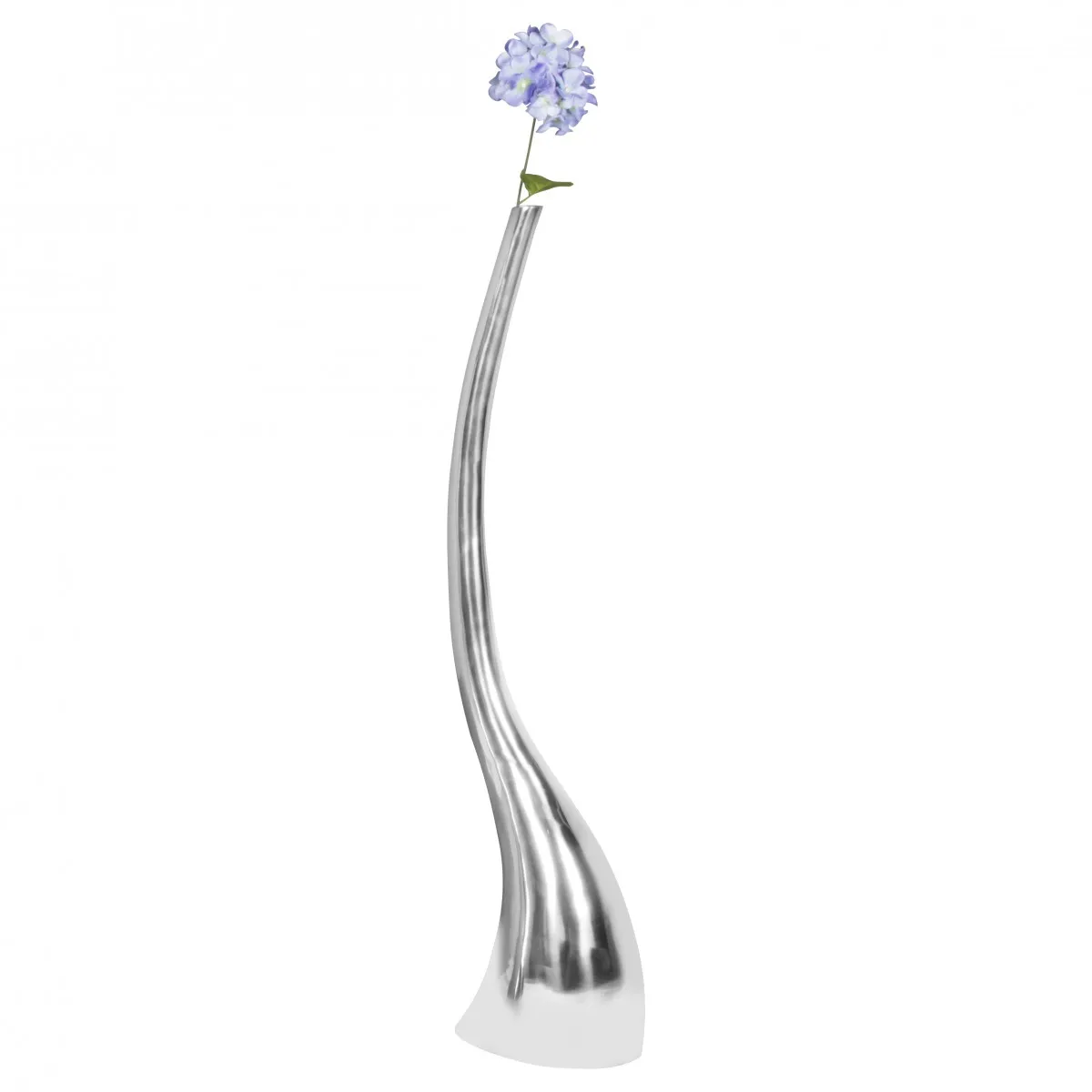 tinkaro Deko Vase freistehend KATHLEEN Aluminium Blumenvase Silber