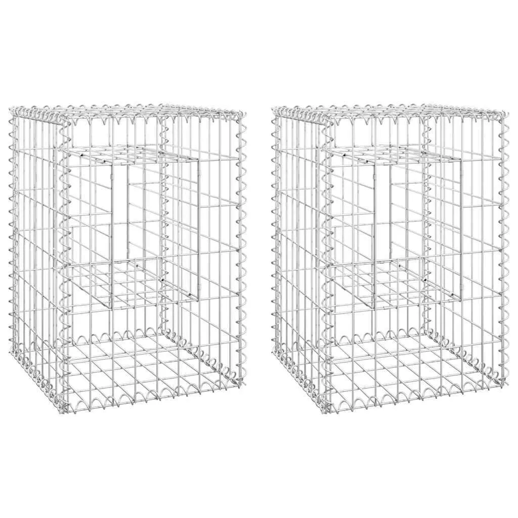 Gabionensäule Silber 40 x 40 x 60 cm - Stabil und Langlebig