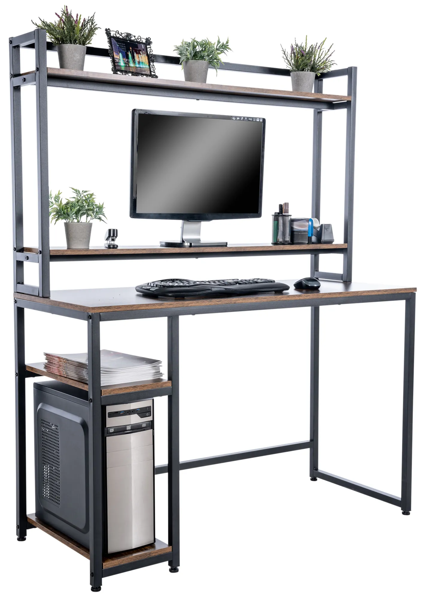 Schreibtisch Billings 120x50x150 cm schwarz/braun