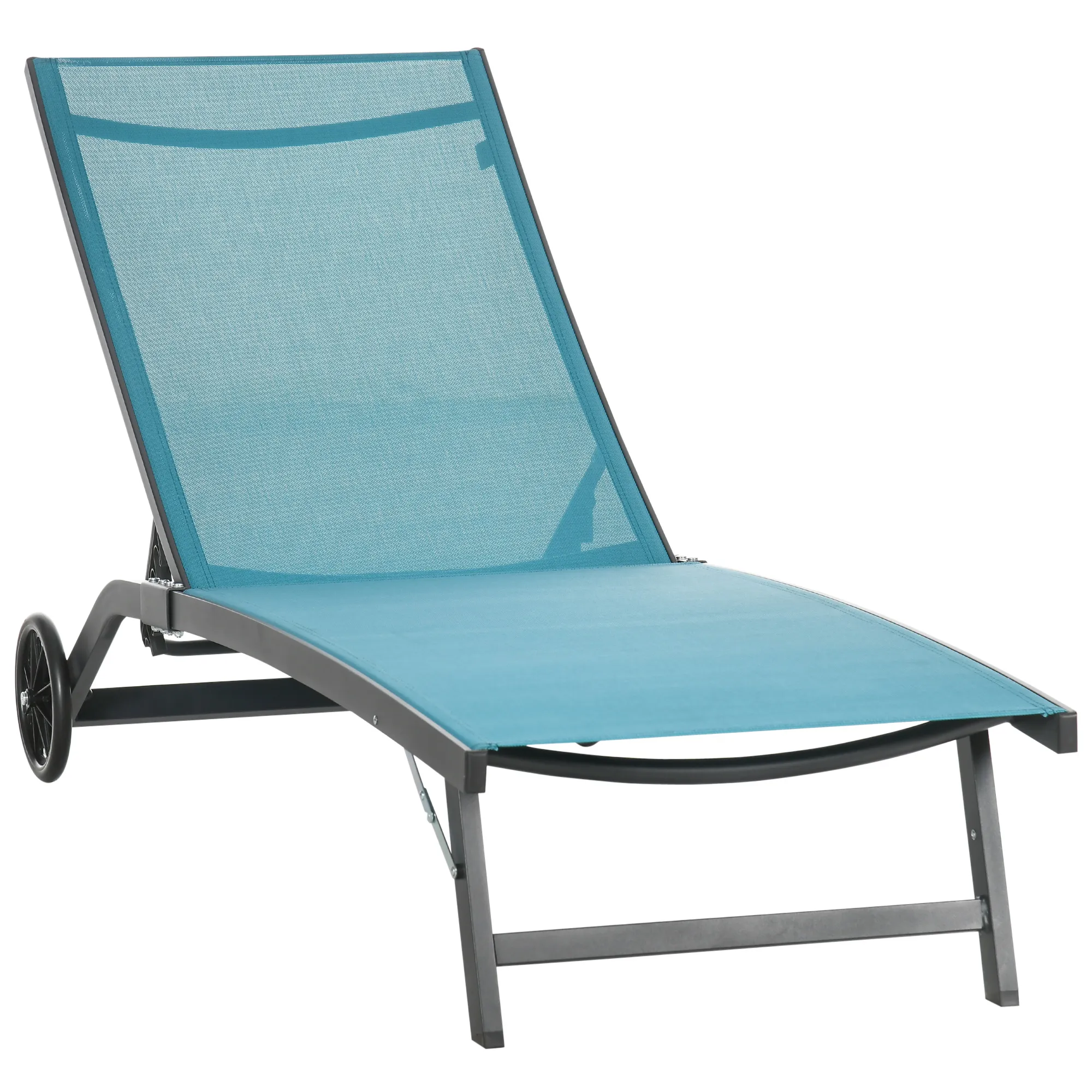 Sonnenliege Blau+Schwarz 66L x 165B x 102H cm