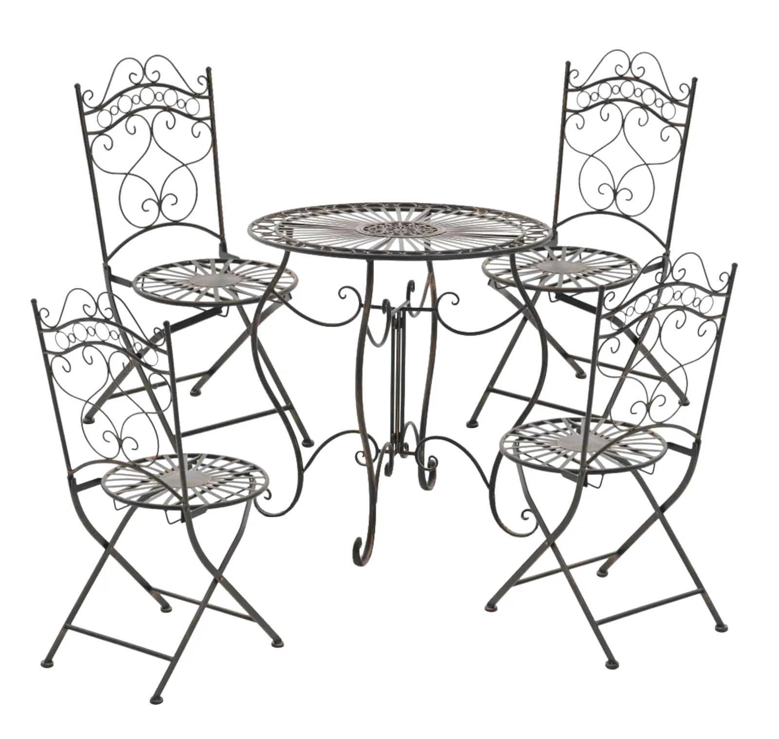 Gartenstühle Kiran 2er Set 91x41x50 cm bronze