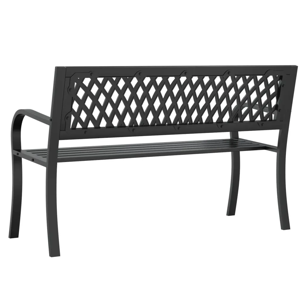 Gartenbank Stahl Schwarz 120 x 53 x 75 cm