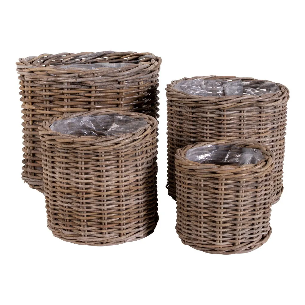 tinkaro Korb-Set 4-teilig Kubu-Rattan 40-35-29-25 cm Natur