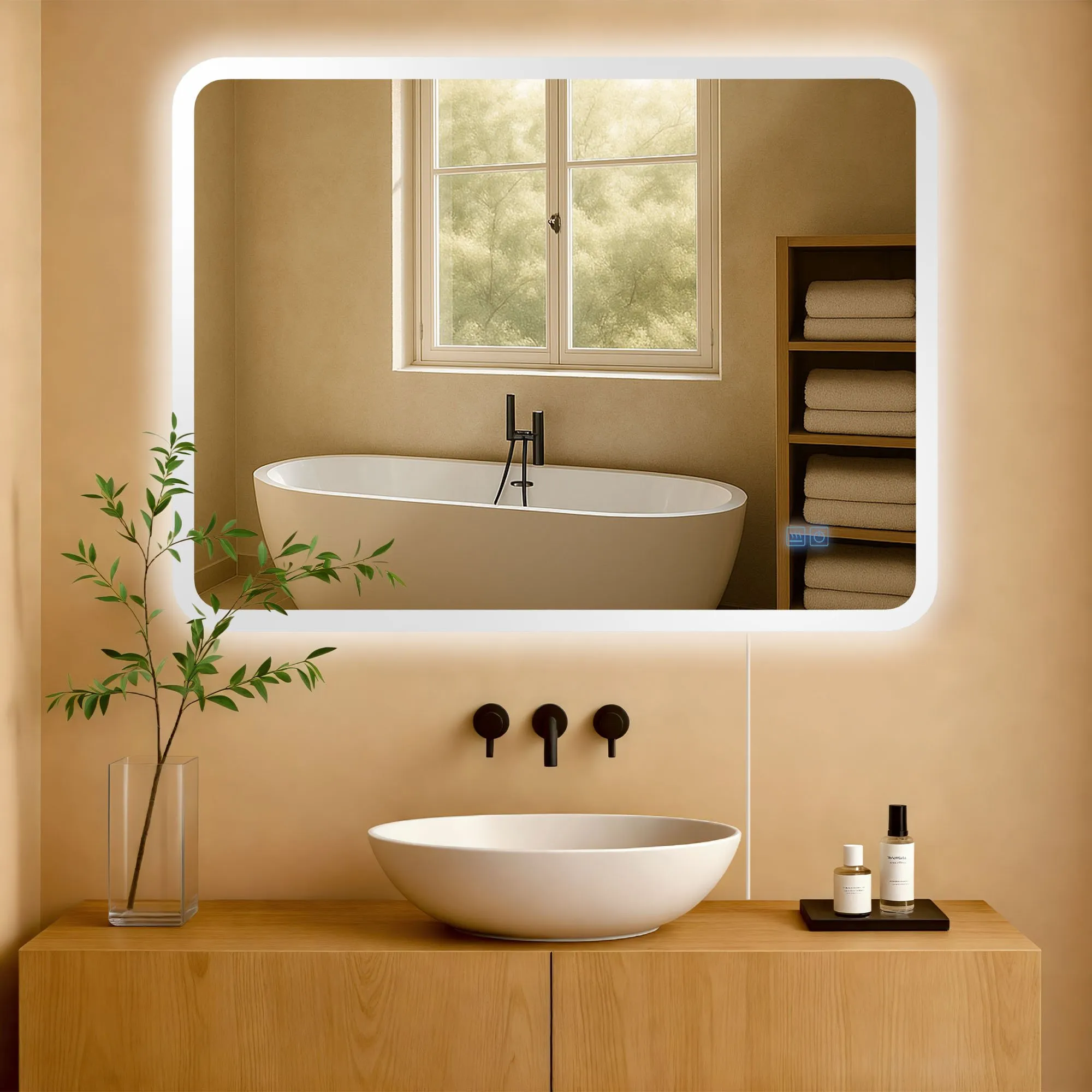Badspiegel Jericho LED 80x60 cm Klarglas