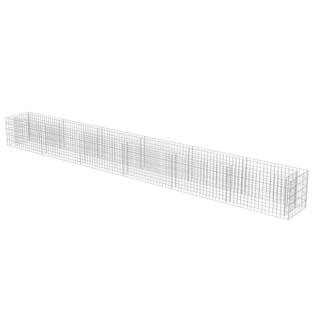 Gabionen-Hochbeet 540 x 50 x 50 cm in Silber