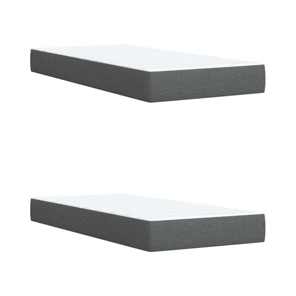 Boxspringbett 200x200 cm Taschenfederkern Dunkelgrau mit Auflage