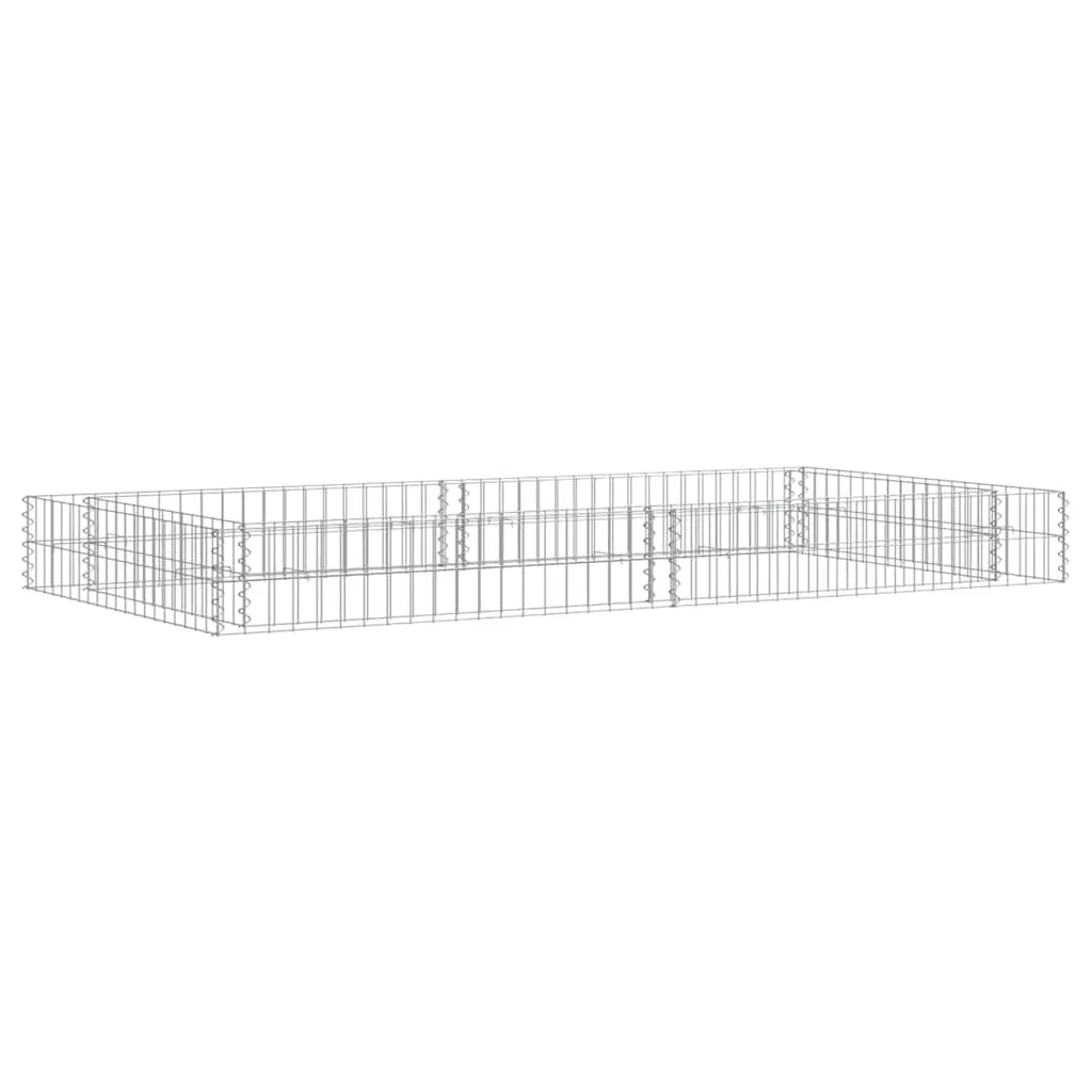 Gabionen-Hochbeet 200x100x20 cm Silber Verzinkter Stahl