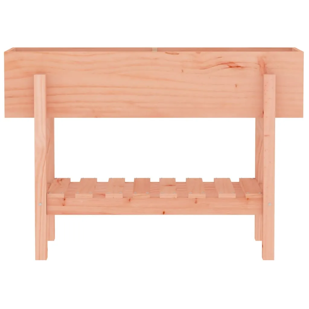 Hochbeet aus massivem Douglasienholz 101x30x69 cm mit Ablage naturfarben