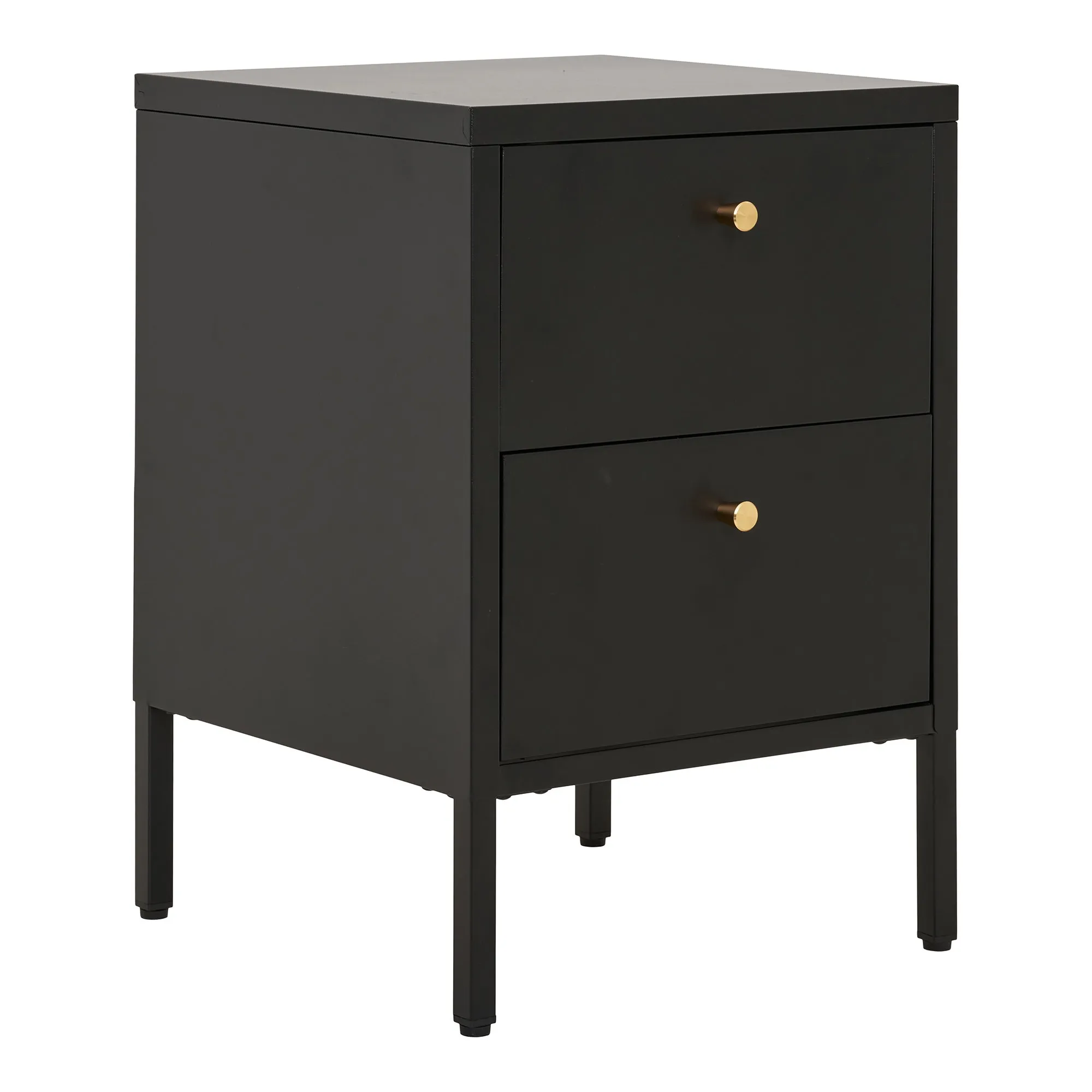 tinkaro Kommode Dalby 2 Schubladen 40x40x60 cm Schwarz