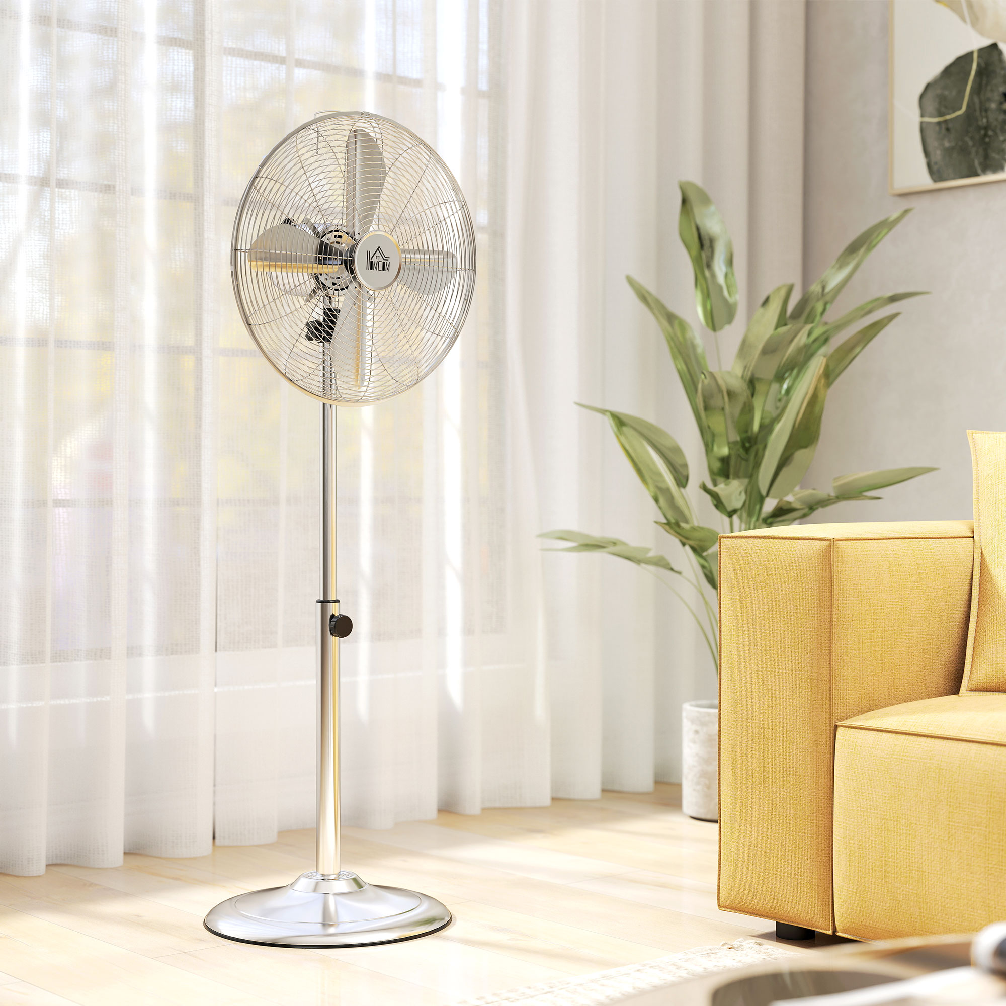 Höhenverstellbarer Standventilator Ø44,5 cm Silber