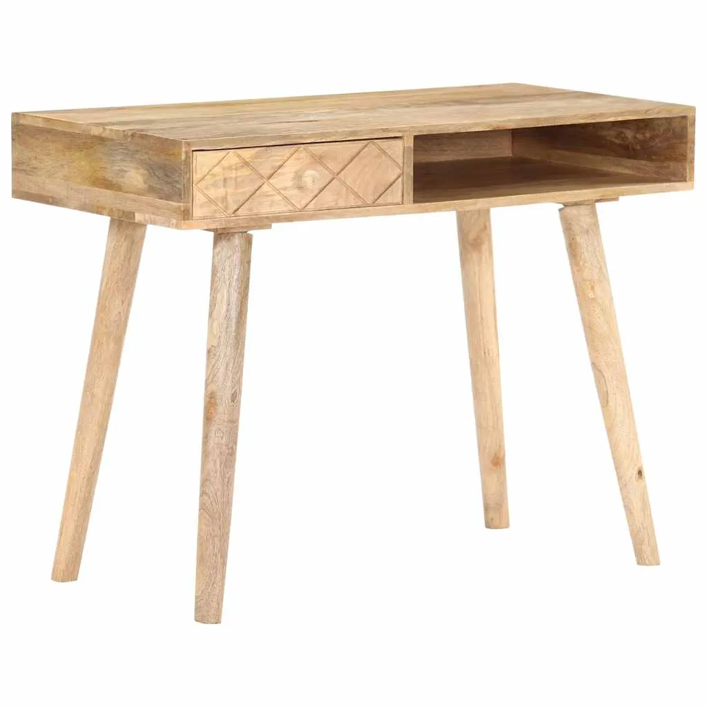 Schminktisch aus Vollholz 100 x 50 x 76 cm mit einzigartiger Maserung