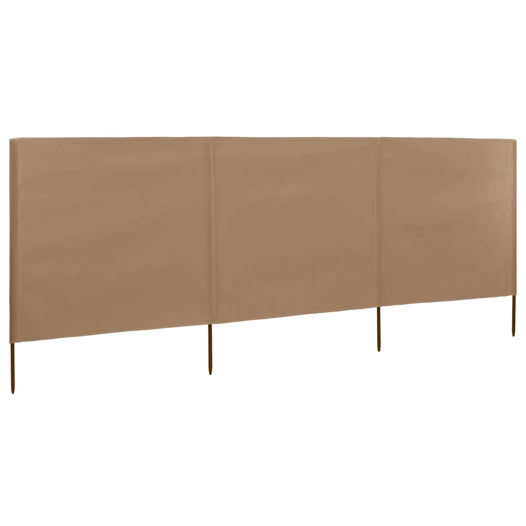 Faltbarer Windschutz 400 x 160 cm in Taupe
