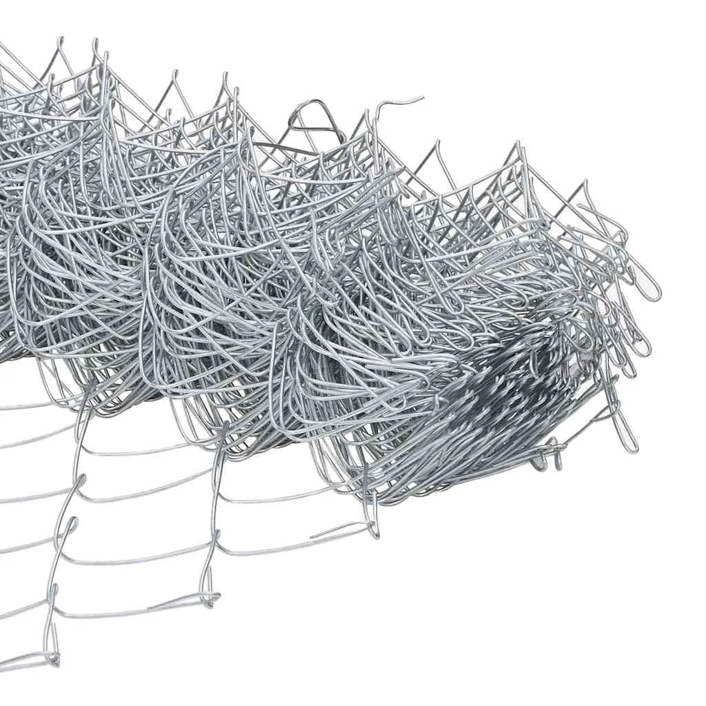 Zaunpfosten Set aus Stahl 1000 x 3,2 x 80 cm Silber