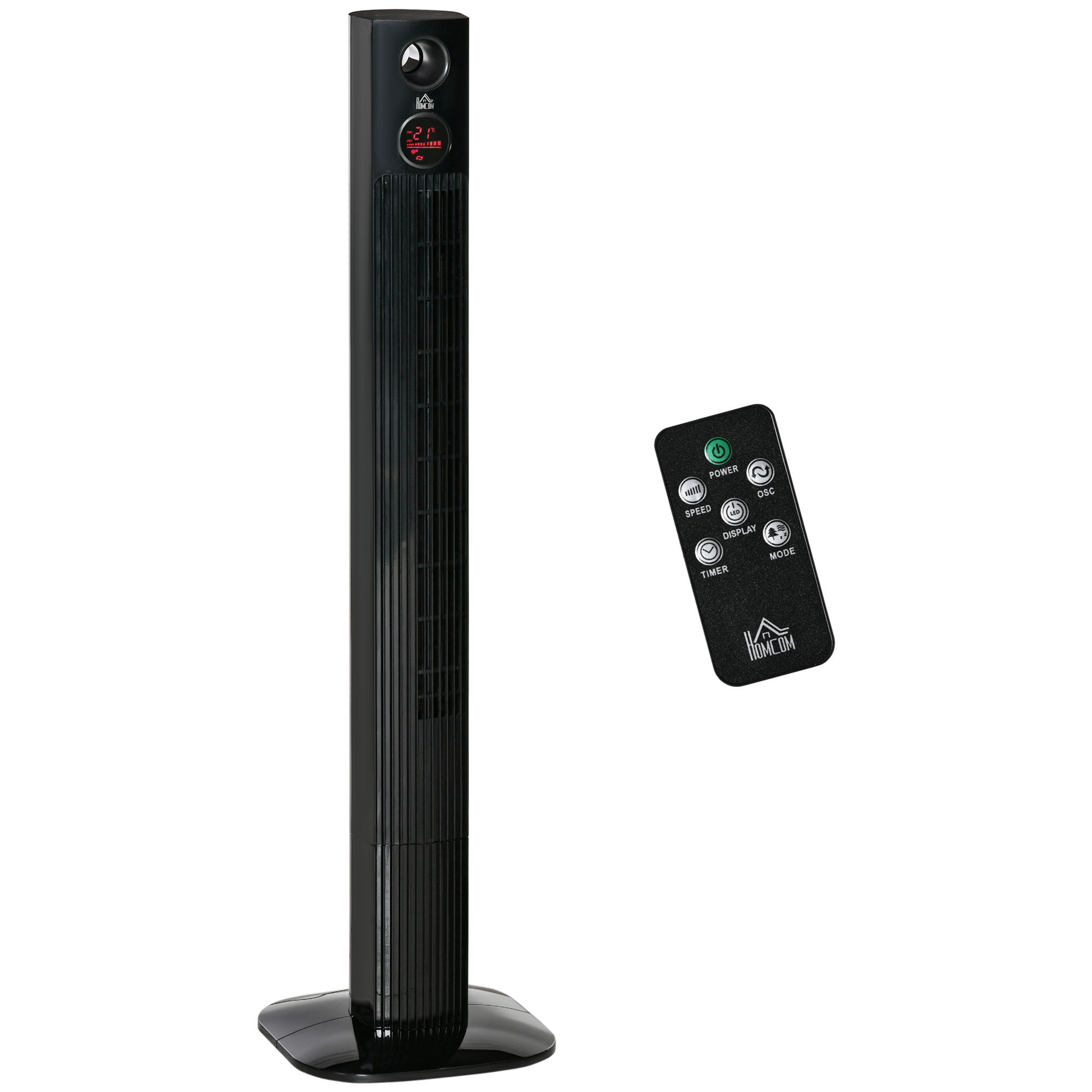Leiser Tischventilator 31,5L x 31,5B x 117H cm Schwarz