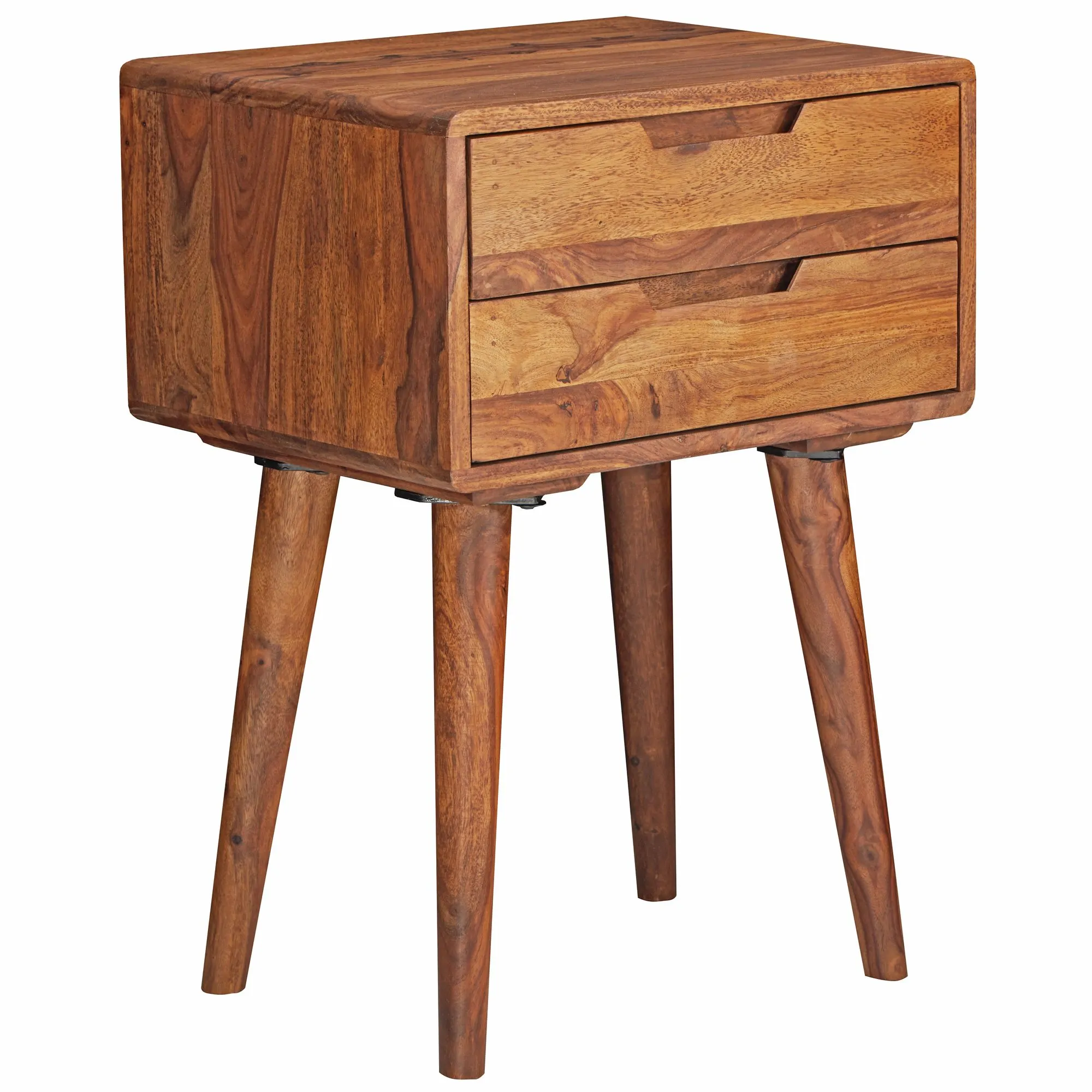 tinkaro Nachtkommode SINA Nachtkästchen Sheesham moderner Nachttisch