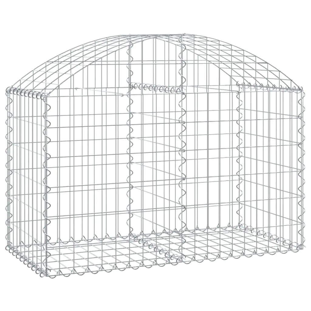 Gabionenkorb Silber 100 x 50 x 60/80 cm - Dekorative Gartenbarriere