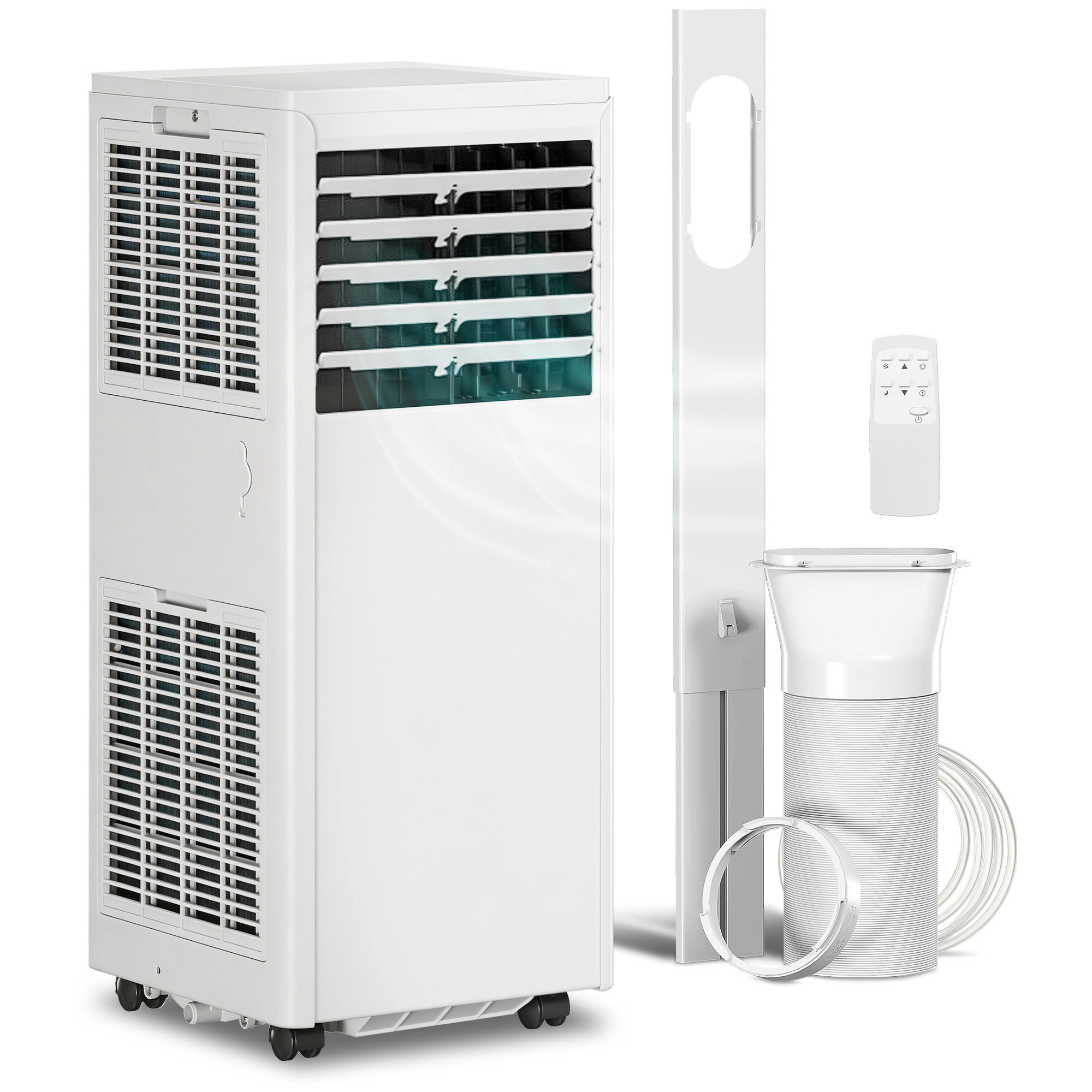Tragbares Klimagerät 9000 BTU, 4-in-1 mit Kühlung, Entfeuchter, Ventilator, Schlafmodus