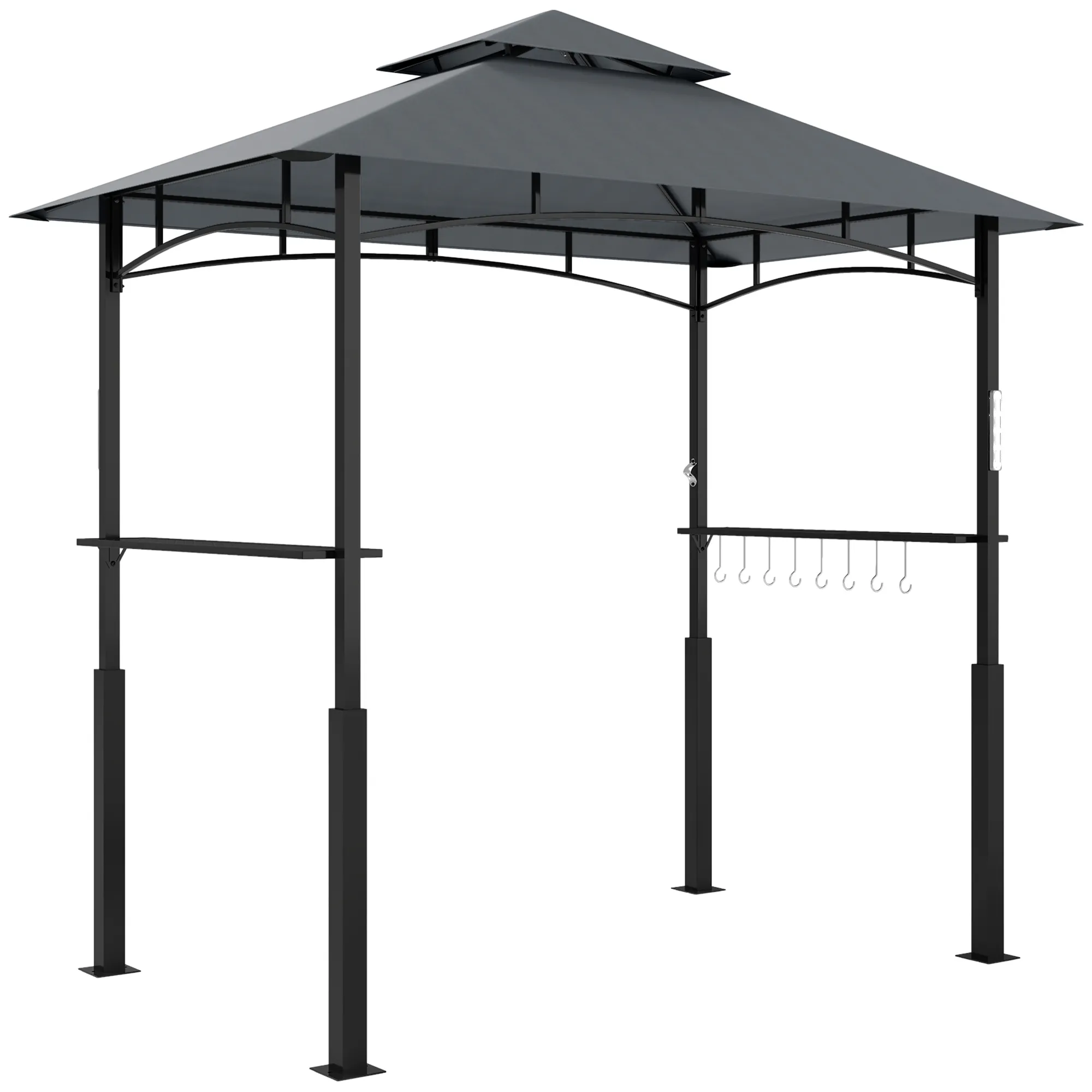 Grillpavillon Dunkelgrau 243L x 148B x 248H cm