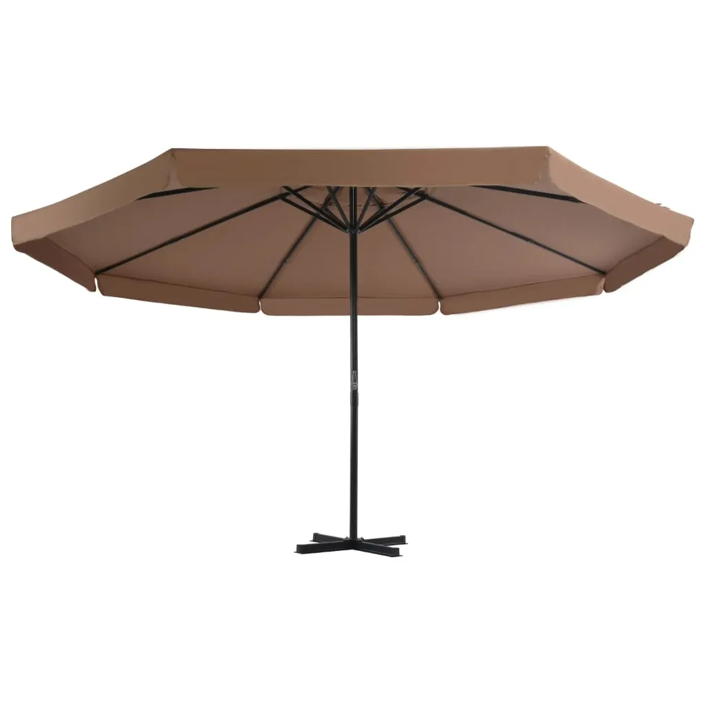 Sonnenschirm Taupe 3,85 m Höhe, 5 m Durchmesser, Aluminiumrahmen