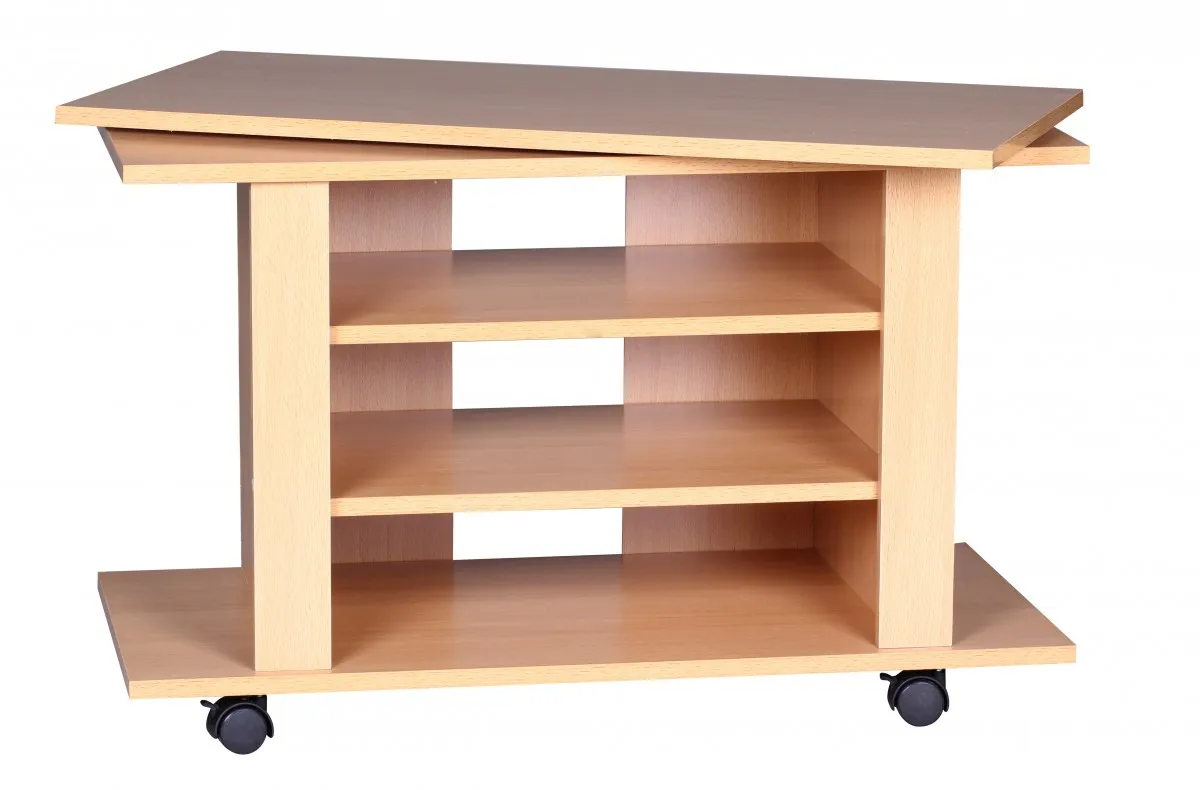 tinkaro TV HiFi Bank eckig SEAD Holz-Buche Fernsehtisch Braun