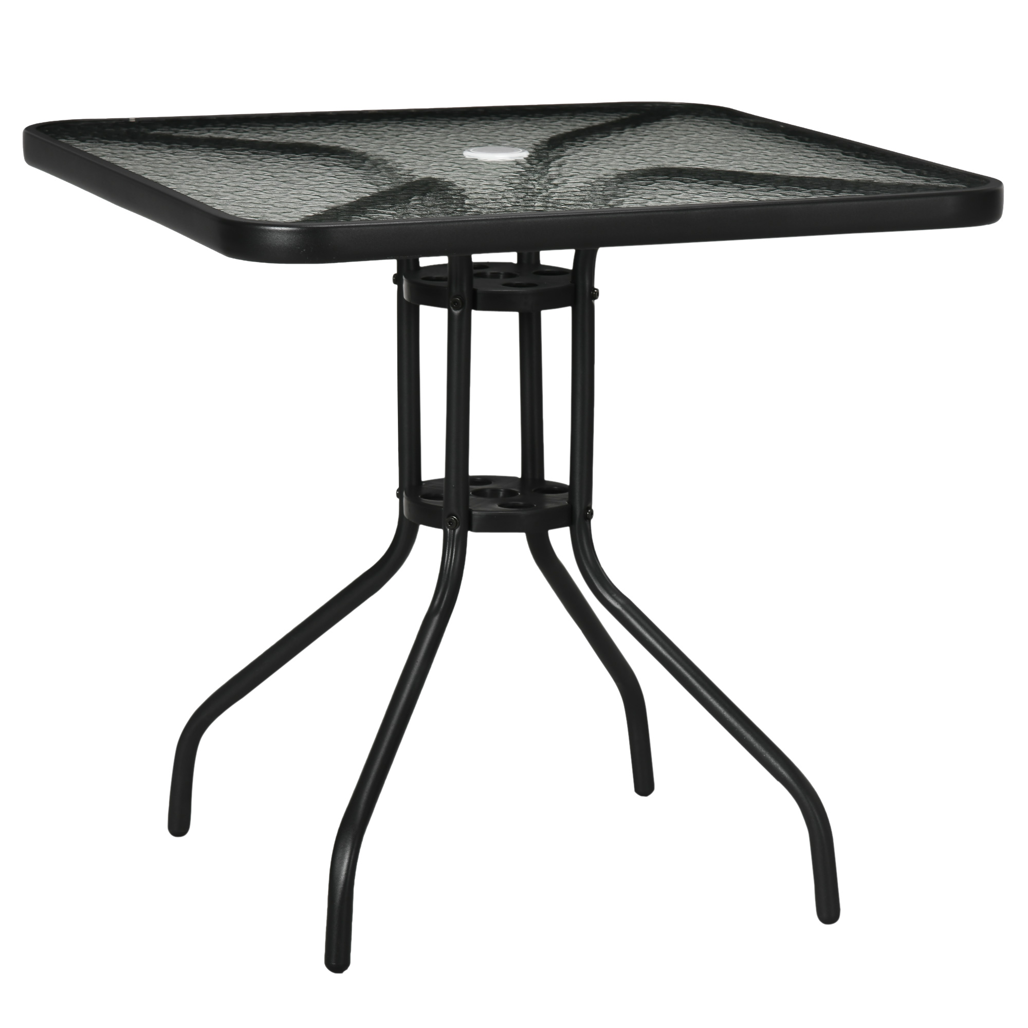 Wetterfester Gartentisch 76x76x72 cm in Schwarz