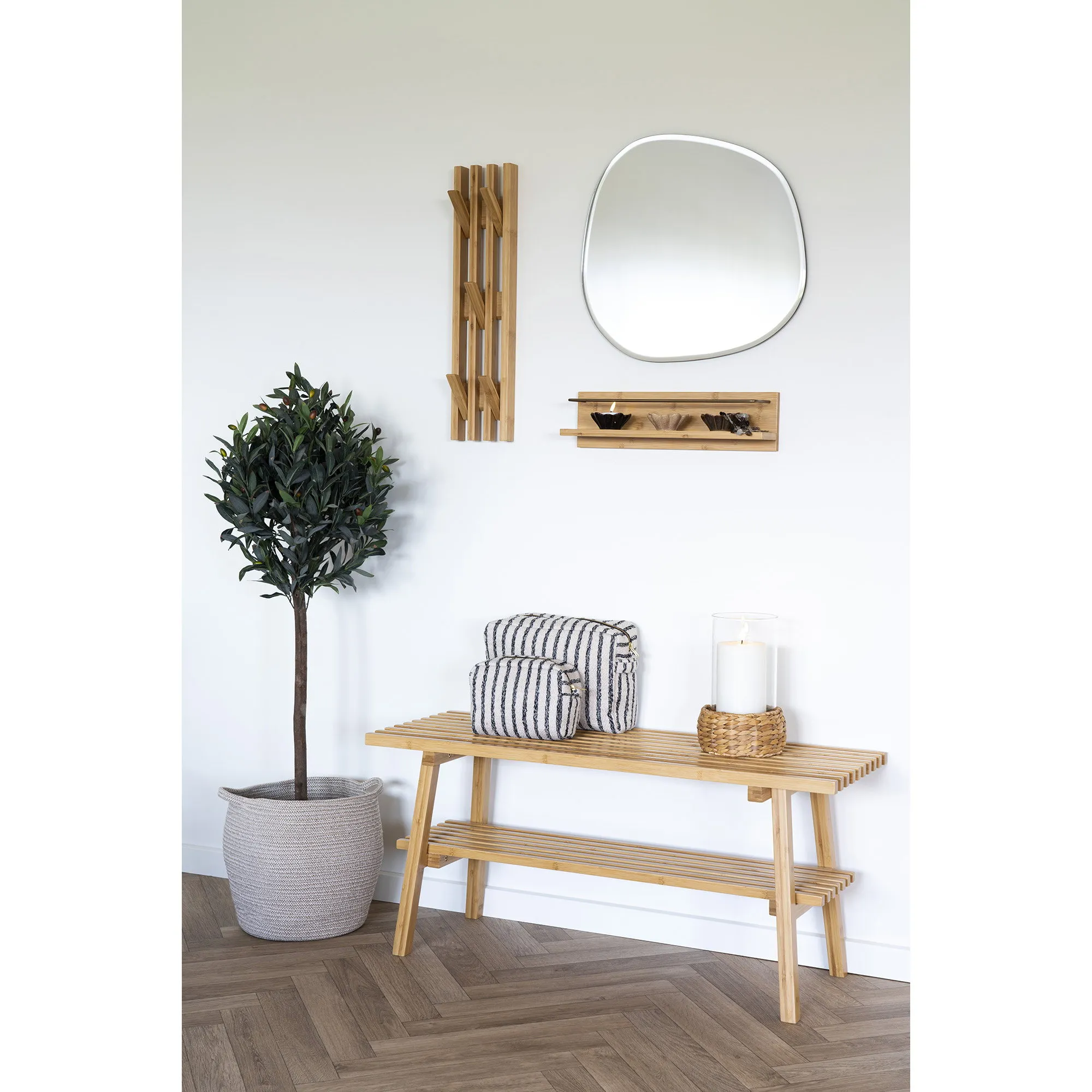 tinkaro Garderobenständer Bambus 14x60 cm Natur