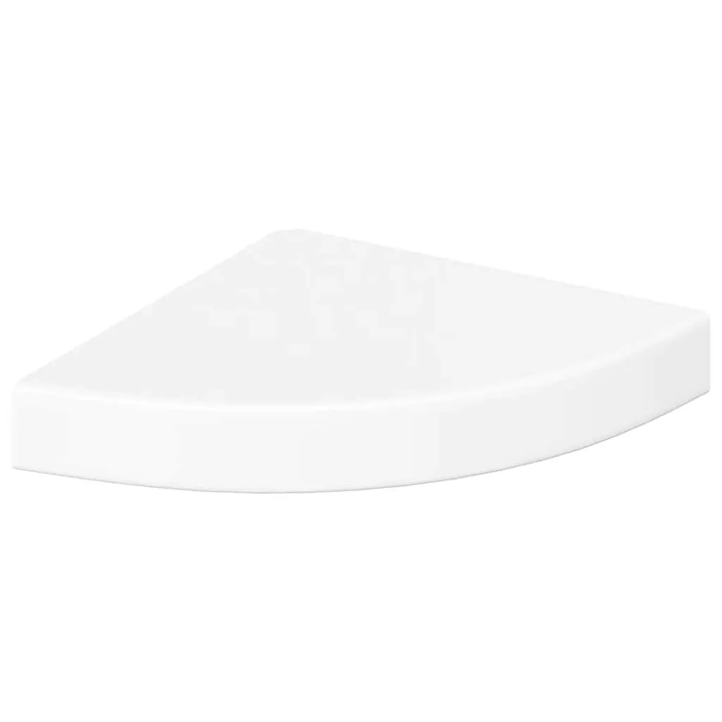4er Set Eckregale 25x25x3,8 cm Hochglanzweiß Wandregal