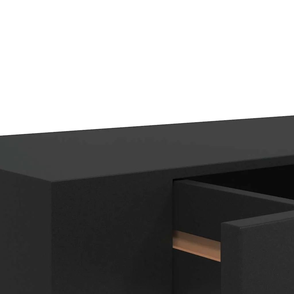 Schweberegal Schwarz 48 x 25 x 8 cm mit Schublade