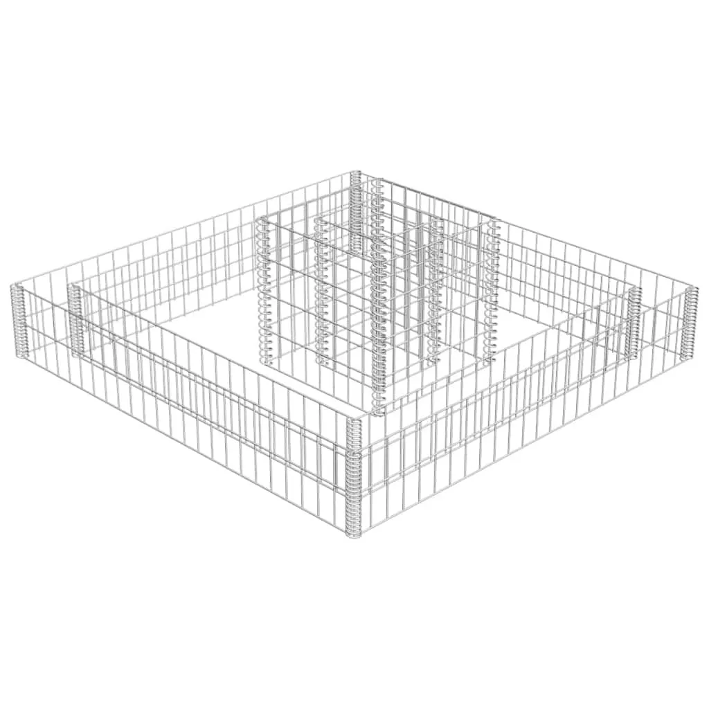 Steinkorb-Pflanzkübel Gabione Verzinkter Stahl 120x120x20 cm & 40x40x40 cm