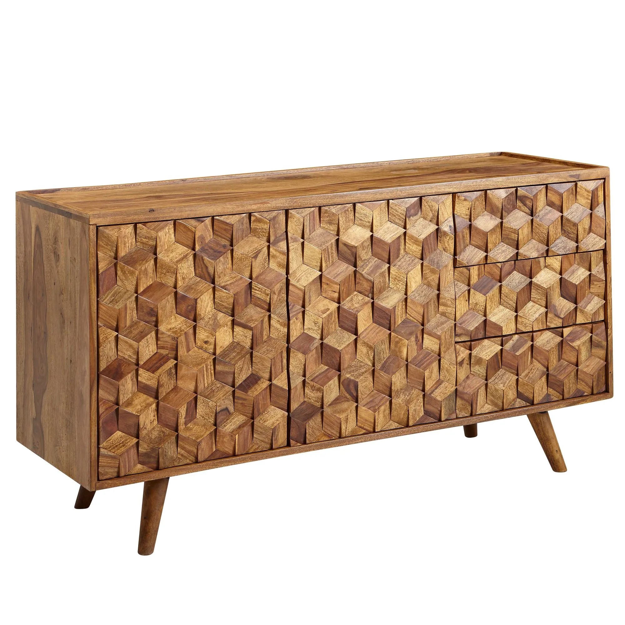 tinkaro Sideboard AVAN Sheesham Anrichte Braun