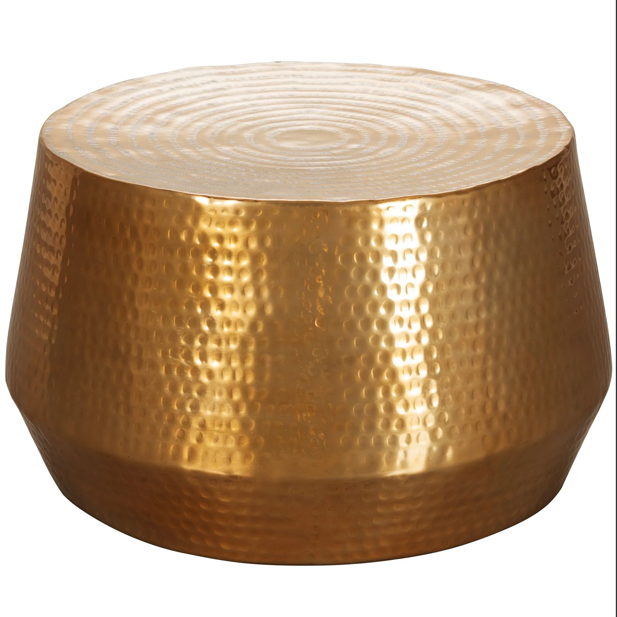 Wohnling Couchtisch 60x36x60 cm Aluminium Beistelltisch Gold Orientalisch Rund