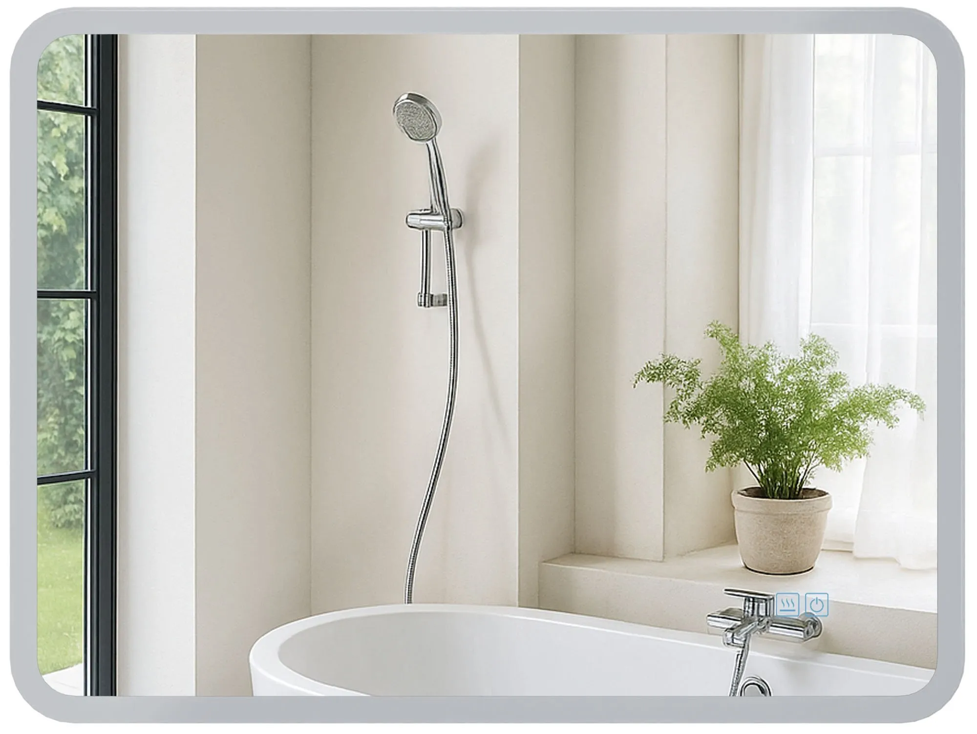 Badspiegel Jericho LED 80x60 cm Klarglas