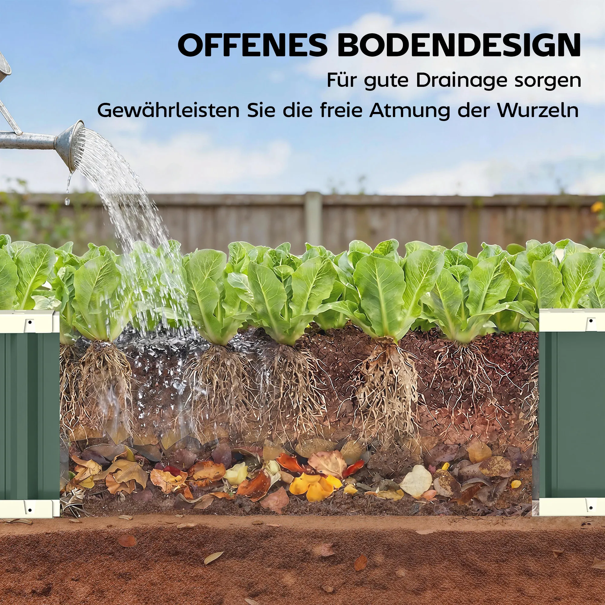 Hochbeet 136B x 52T x 31H cm in Hellgrün