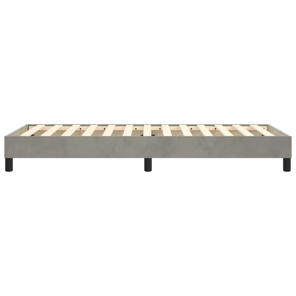 Boxspring-Bettrahmen Hellgrau 203x80x25 cm Samt, Massivholz