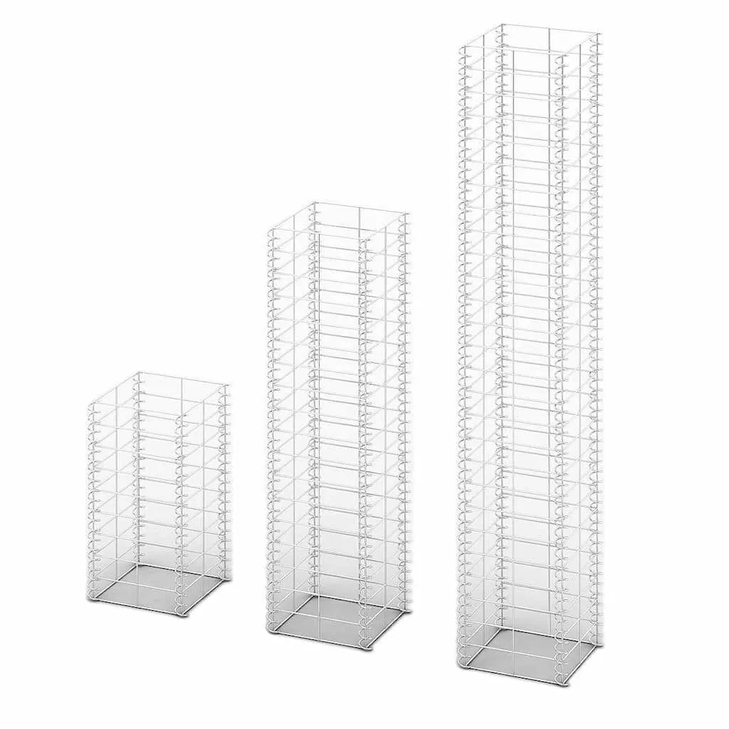 Gabionenkorb-Set verzinkter Stahl 25x25x50/100/150 cm grau