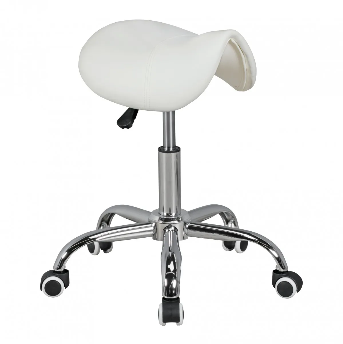 tinkaro Kosmetikhocker DONATA Polyurethan Sattelhocker Weiß