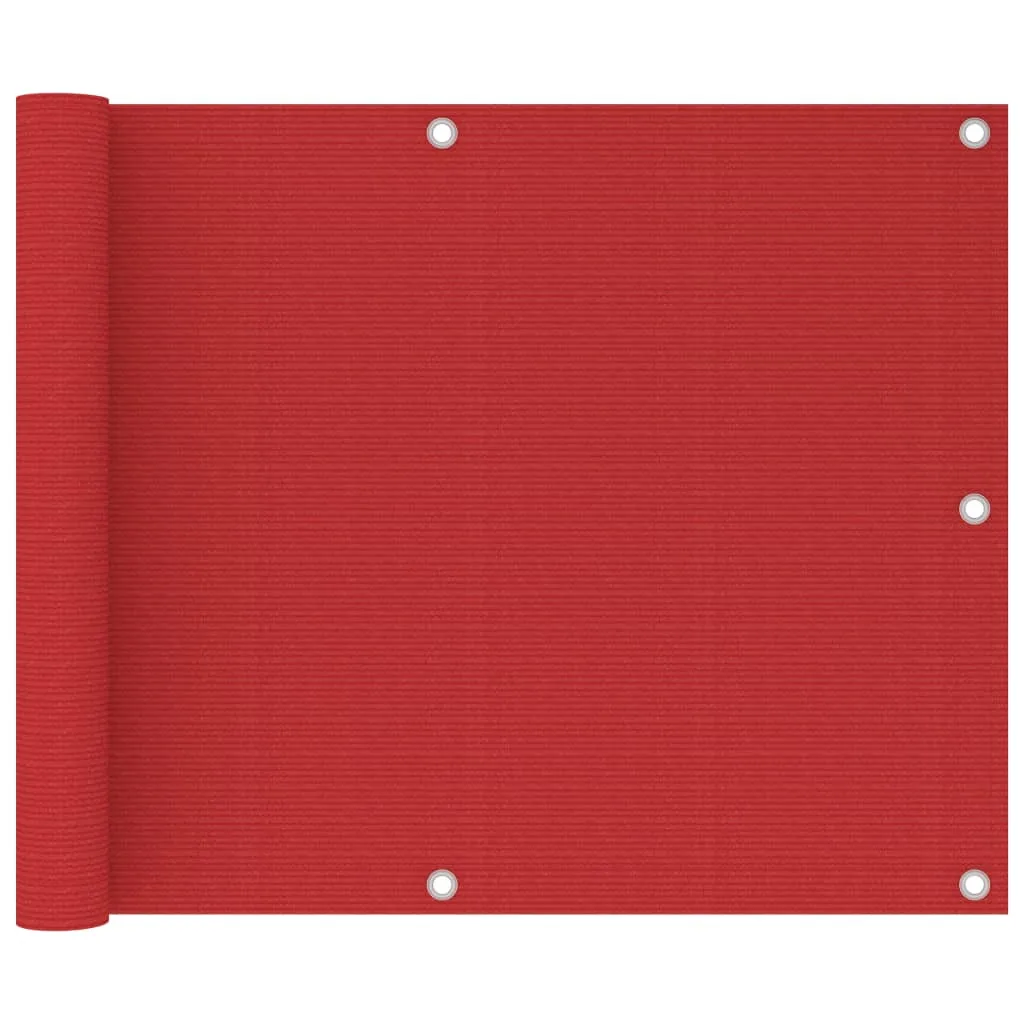 HDPE Balkonsichtschutz 75 x 500 cm in Rot