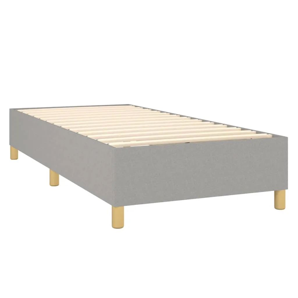 Boxspringbett mit LED, Taschenfederkernmatratze, Hellgrau, 90x190cm