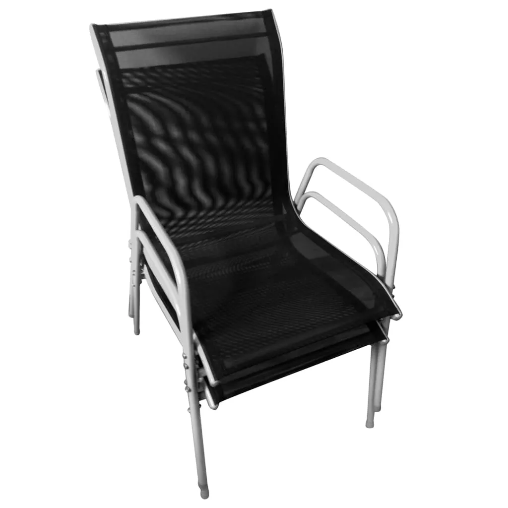 Gartenmöbel-Set Grau mit Tisch 50x71 cm und 2 Stühlen Schwarz/Grau