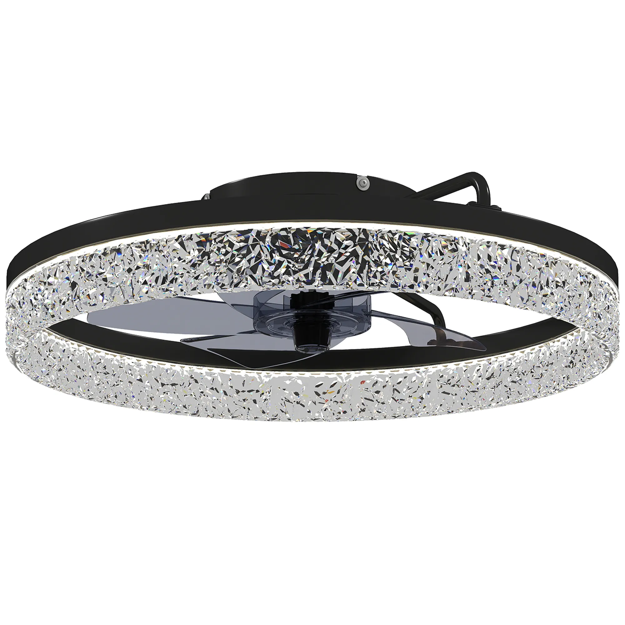 Deckenventilator mit Licht, dimmbarer LED-Deckenventilator mit Fernbedienung für Schlafzimmer und Wohnzimmer, Schwarz