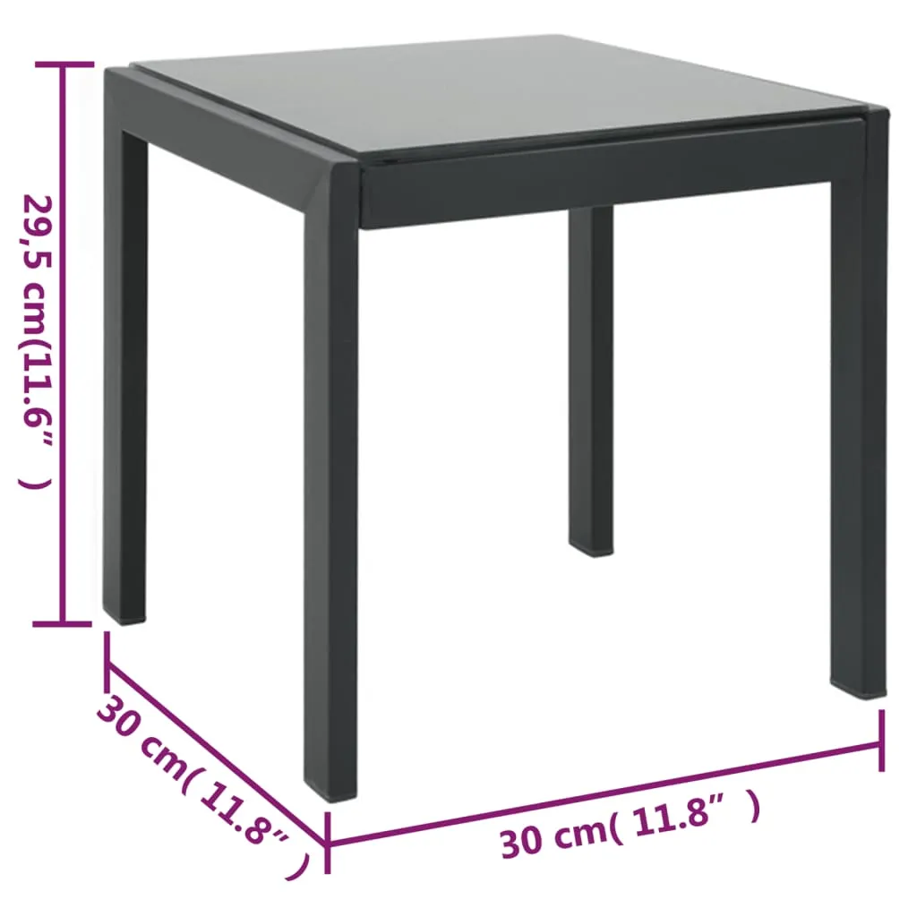 Sonnenliegen-Set Grau 208,5x59,5x38 cm mit Beistelltisch