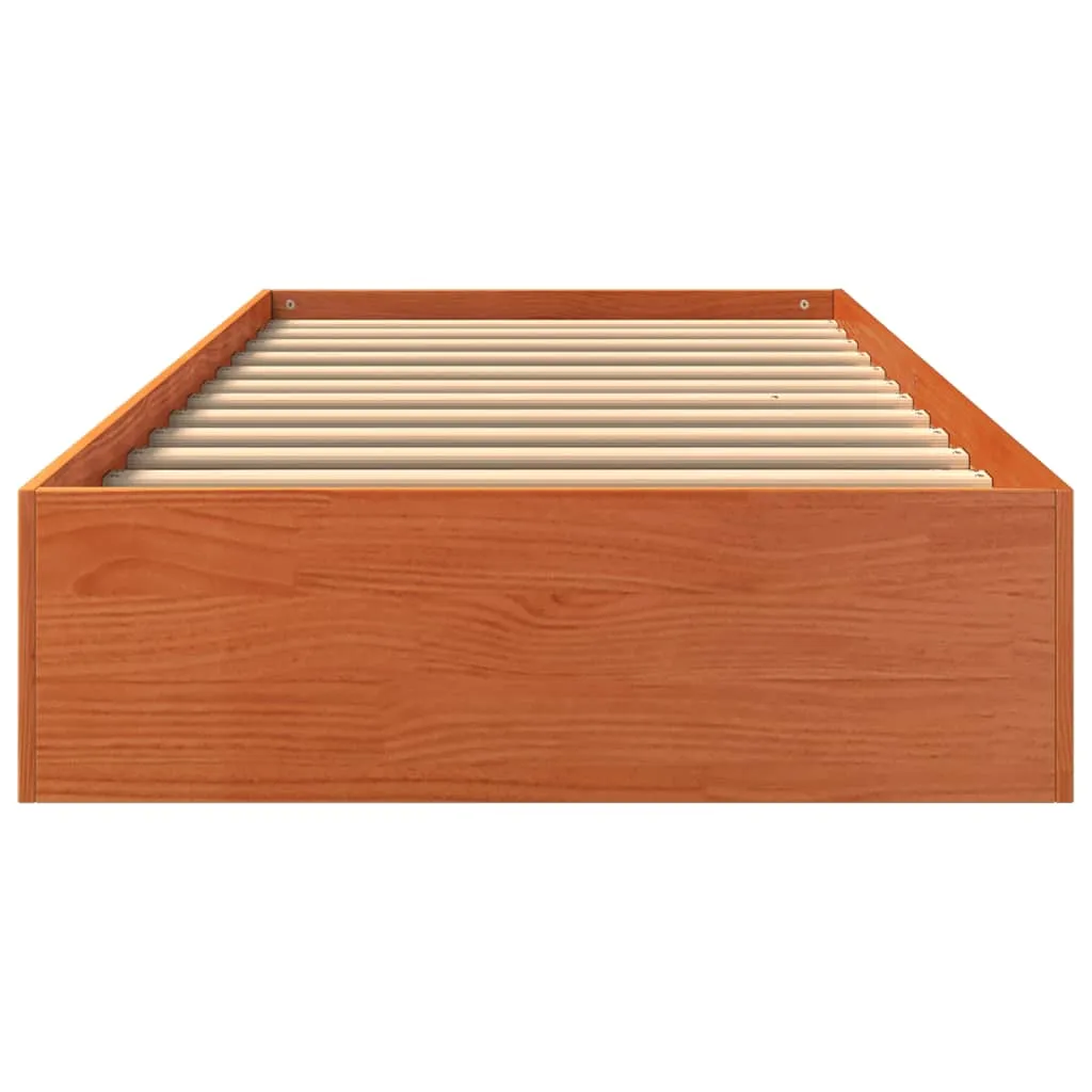 Holzbett 193 x 77,5 x 23 cm in Wachsbraun
