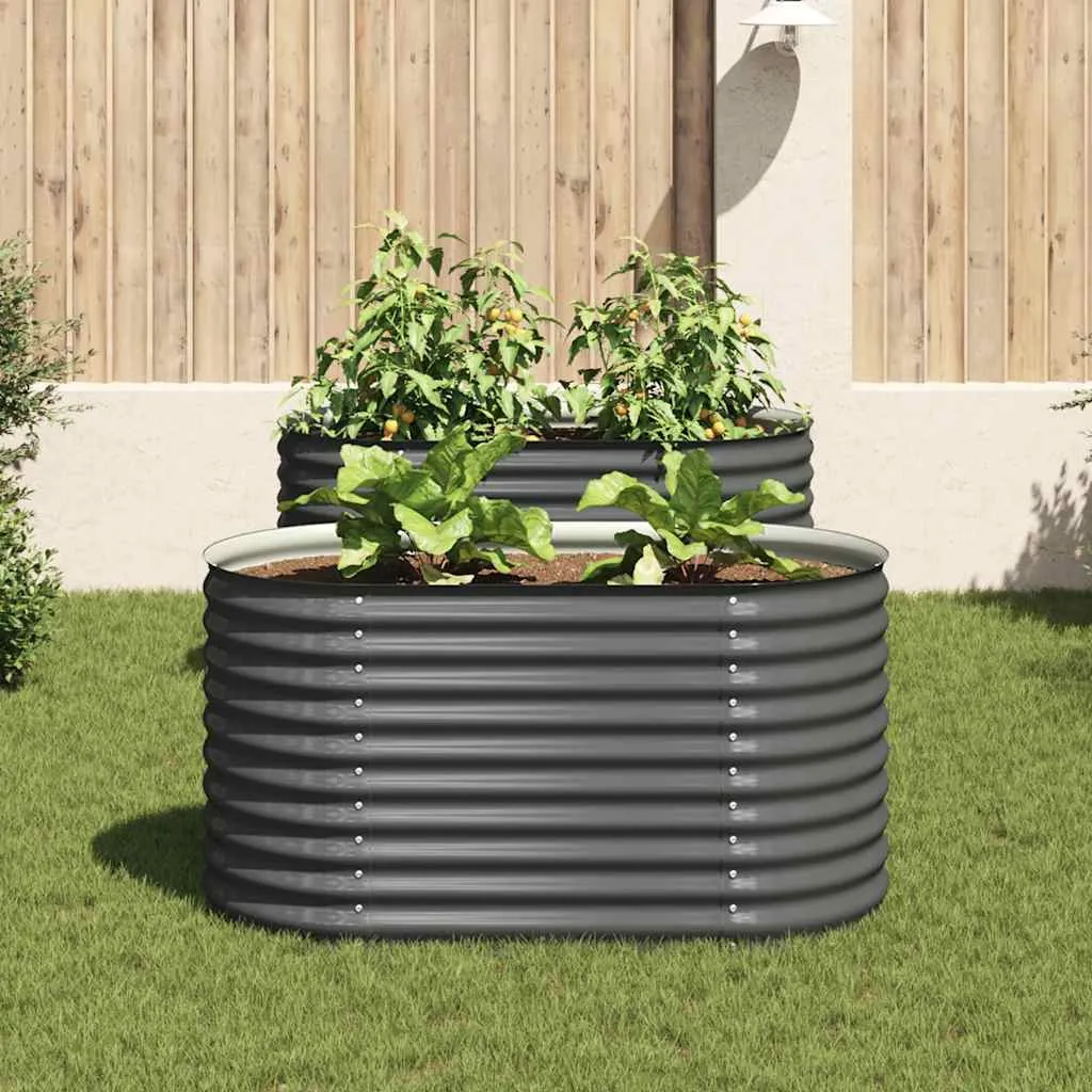 Garten-Hochbeet aus verzinktem Stahl 160 x 80 x 81 cm Grau